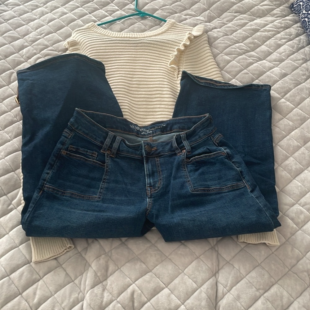Maurice’s mid rise Wide leg crop jeans